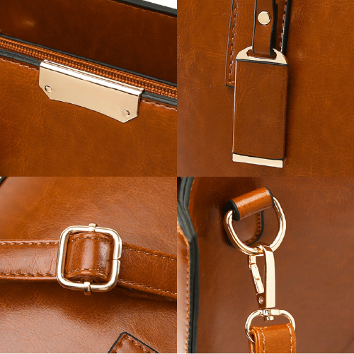 Leather Set Bag + 2 Wallets - Zayna