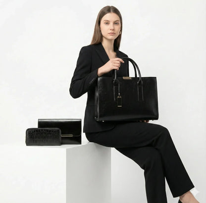 Leather Set Bag + 2 Wallets - Zayna
