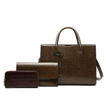 Leather Set Bag + 2 Wallets - Zayna
