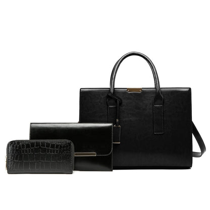 Leather Set Bag + 2 Wallets - Zayna
