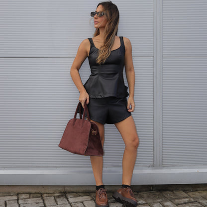 Large Suede Carrie Bag