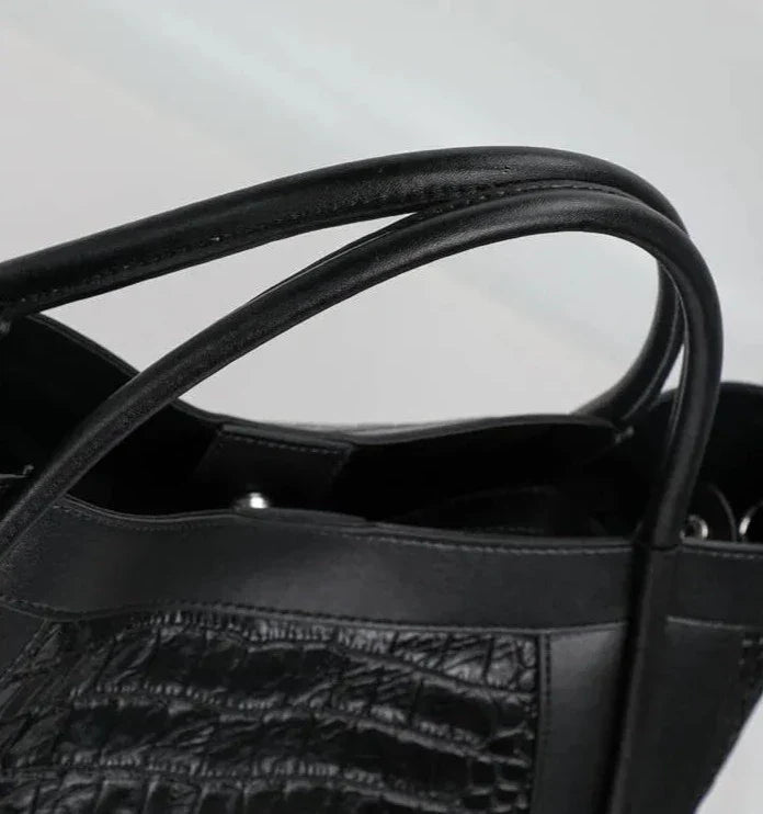 Adriana Croco Medium Genuine Leather Bag