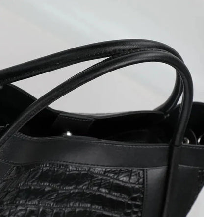 Adriana Croco Medium Genuine Leather Bag