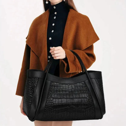 Adriana Croco Medium Genuine Leather Bag