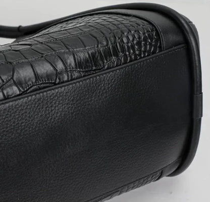 Adriana Croco Medium Genuine Leather Bag