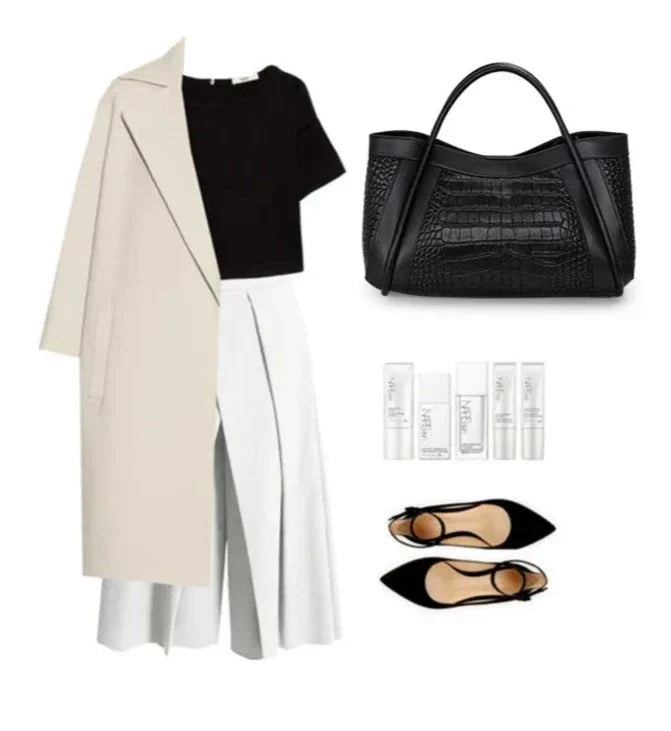 Adriana Croco Medium Genuine Leather Bag