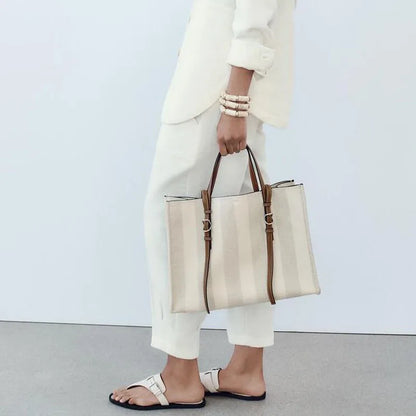 Pamela Medium Canvas Shoulder Tote Bag