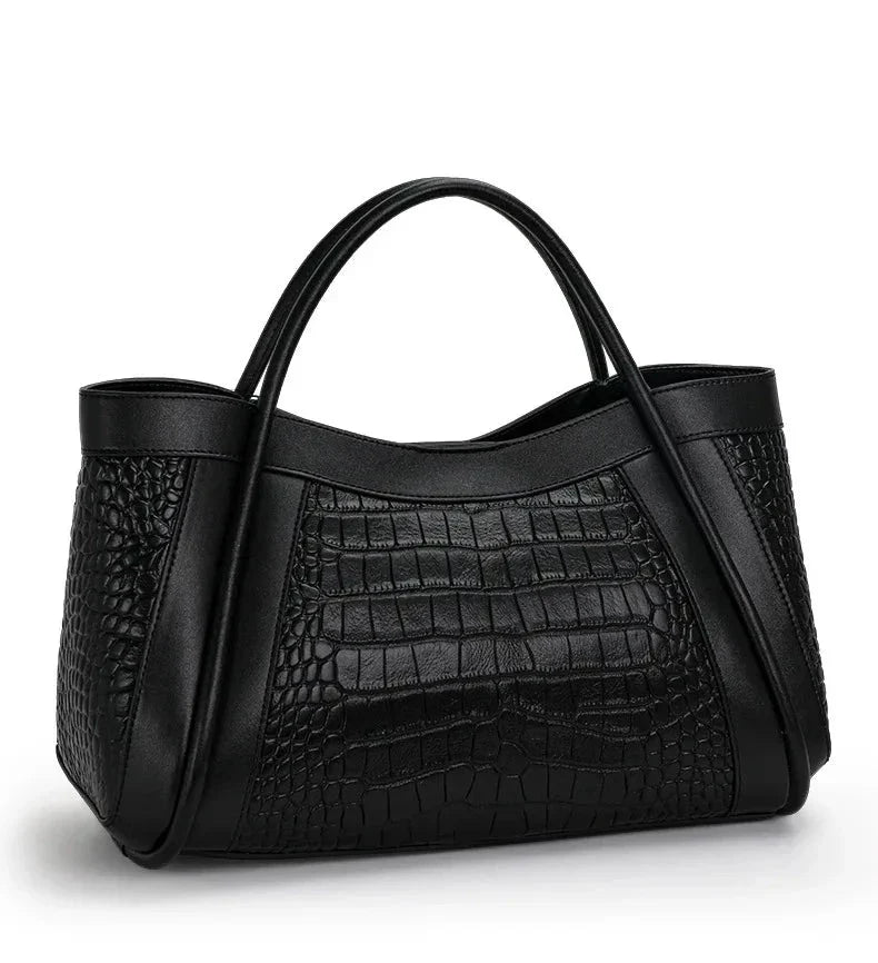Adriana Croco Medium Genuine Leather Bag
