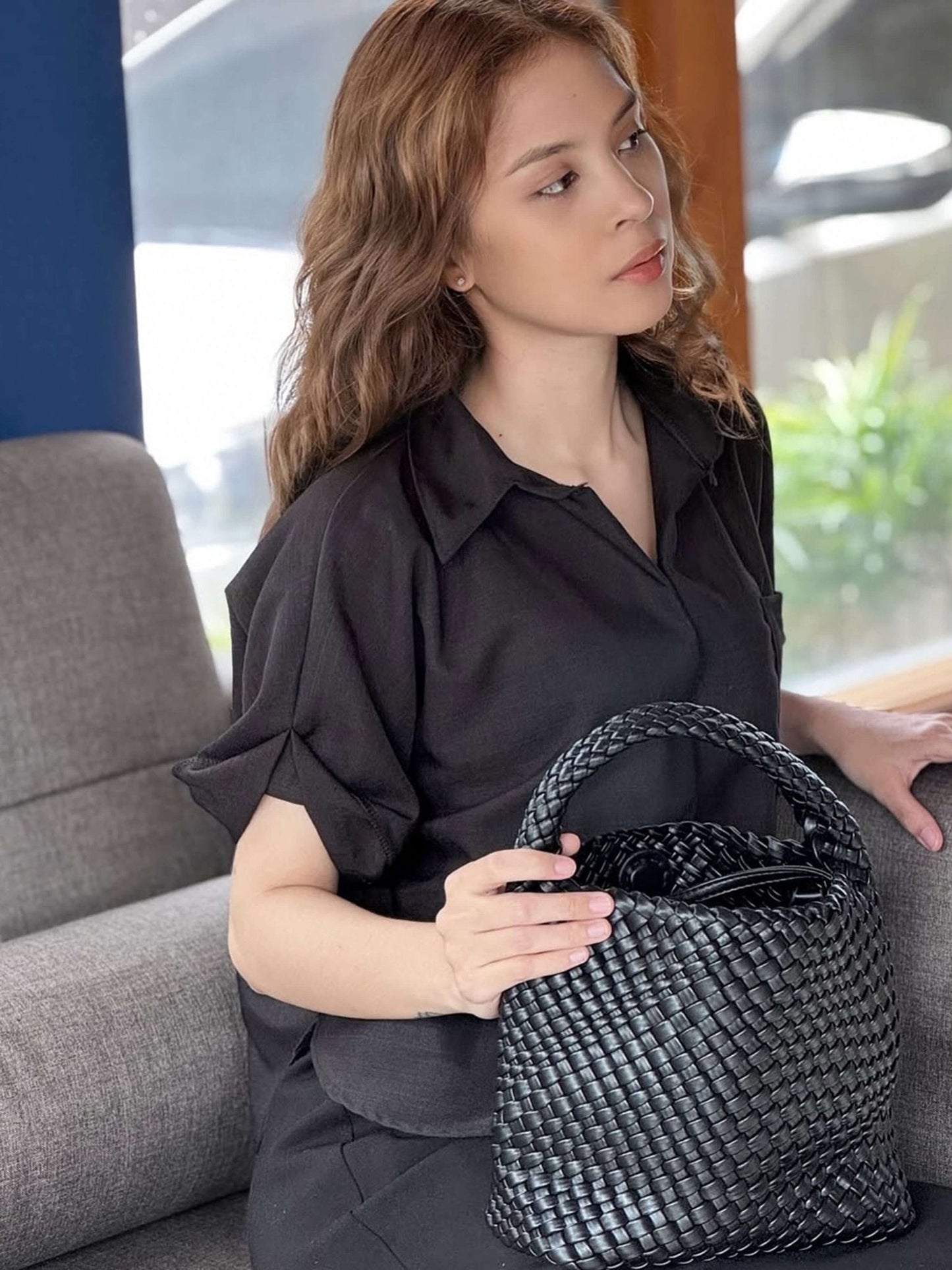 Leather Bag - Cara Woven Set
