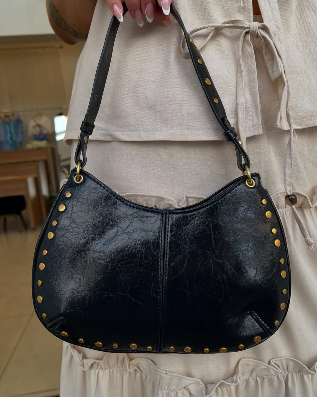 Claudia Bag with Gold Details