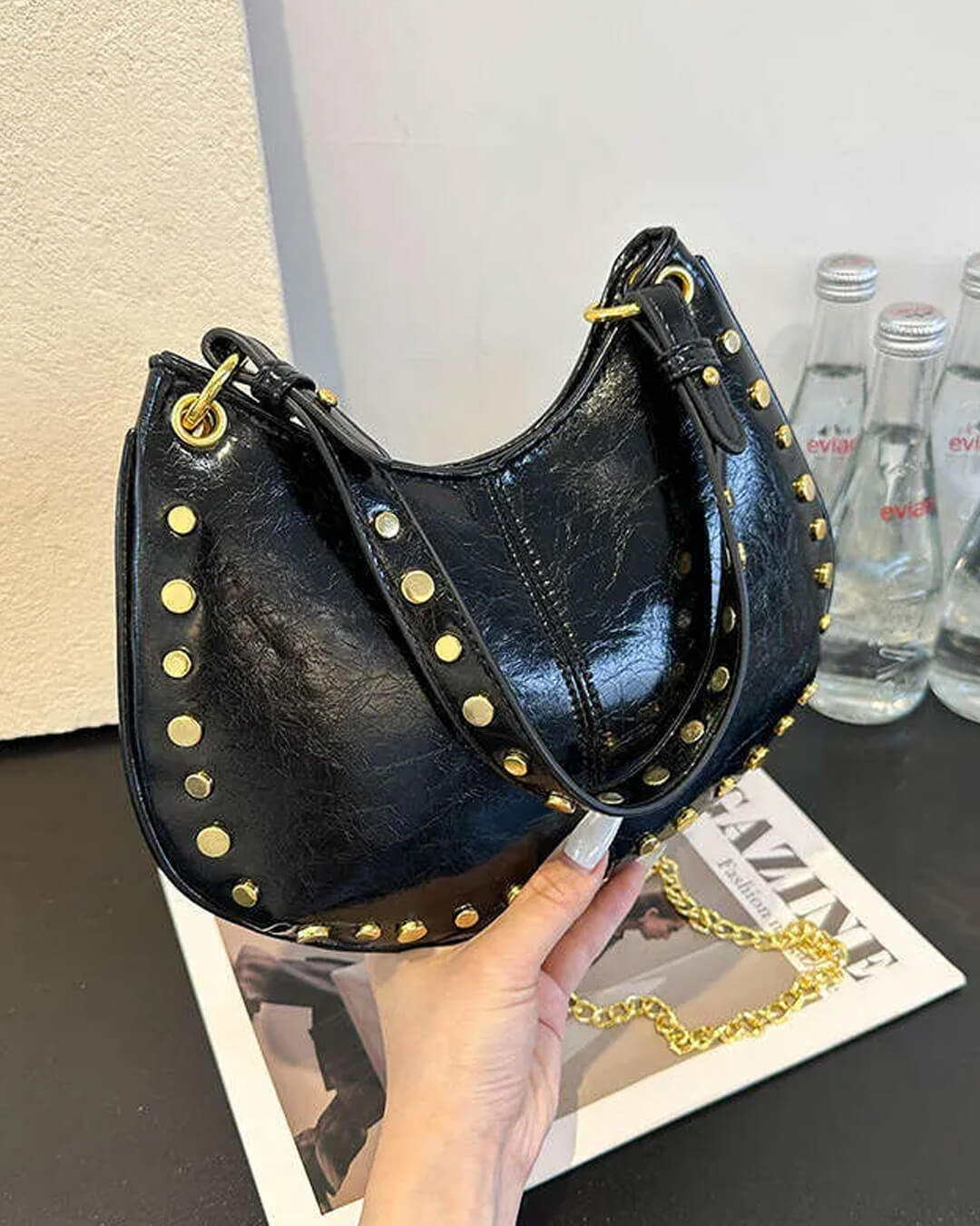 Claudia Bag with Gold Details